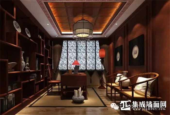 世纪豪门顶墙一体化中式书房，尽显东方古韵！