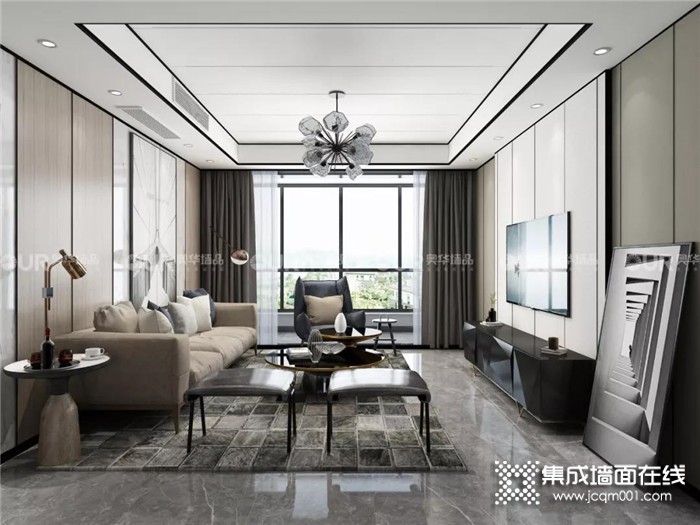 奥华墙品简约的客厅设计，带来令人沉醉的空间高级感！