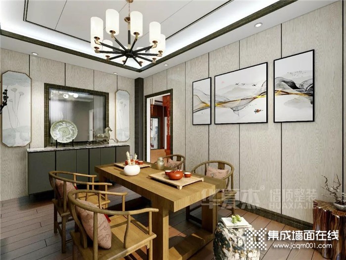 华夏杰墙顶整装打造新中式茶室，感受东方意境之美！