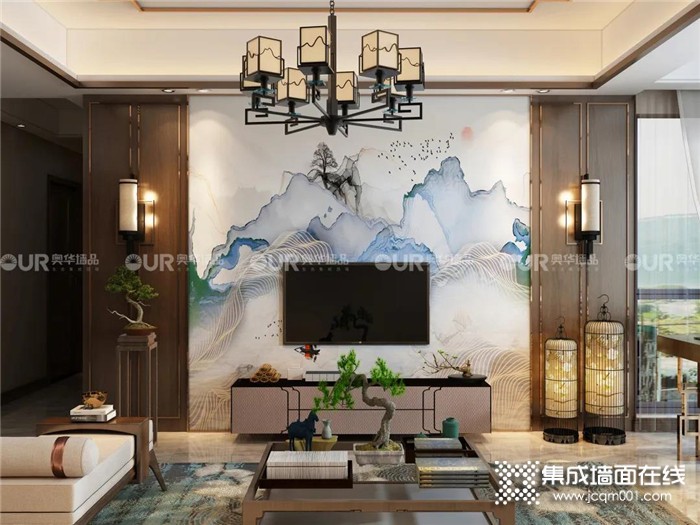 电视背景墙做不好就是泥石流，选择奥华集成墙面就不会有这种烦恼