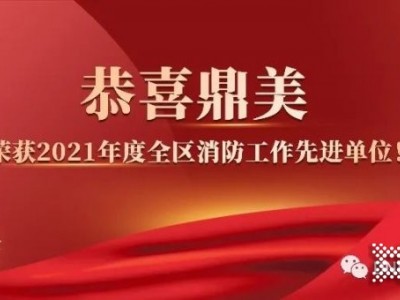 鼎美顶墙集成荣获2021年度全区消防工作先进单位！