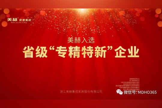 恭喜美赫成为浙江省“专 精 特 新”型企业
